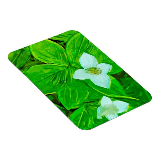 バンクベリーホワイトワイルドフラワー抽象芸術 マグネット (右側)