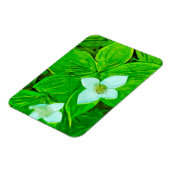 バンクベリーホワイトワイルドフラワー抽象芸術 マグネット (左側)