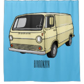 バンクラシックカートゥーンイラストレーション シャワーカーテン (正面)