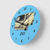 バンクラシックカートゥーンイラストレーション ラウンド壁時計 (傾斜)