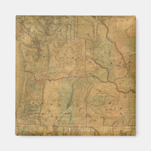 バンクロフトの太平洋州の地図 マグネット (正面)