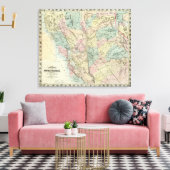 バンクロフトの新しいカリフォルニアの地図 キャンバスプリント (インサイチュ (リビング))