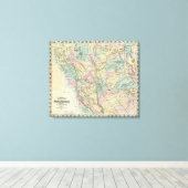 バンクロフトの新しいカリフォルニアの地図 キャンバスプリント (インサイチュ (ウッドフロア))