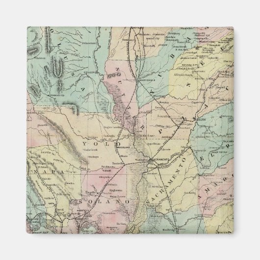 バンクロフトの新しいカリフォルニアの地図 マグネット (正面)