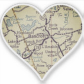 バンクロフトオンタリオヴィンテージの地図 シール (正面)