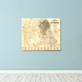 バンクロフト公式ガイドサンフランシスコ地図 キャンバスプリント (インサイチュ (ウッドフロア))