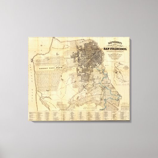 バンクロフト公式ガイドサンフランシスコ地図 キャンバスプリント (正面)