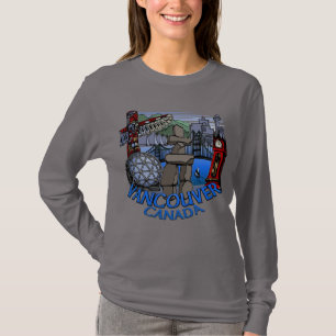 バンクーバーおみやげ女子プラスサイズシャツ Tシャツ