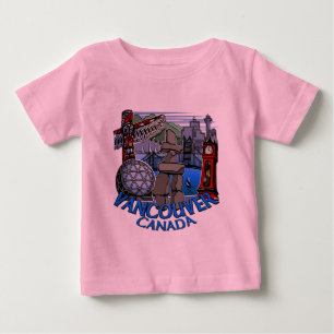 バンクーバーの記念品のベビーのTシャツの陸標のベビーのティー ベビーTシャツ