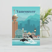 バンクーバーへの旅行アート サンキューカード (スタンド正面)