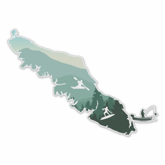 バンクーバーアイランドウエストコーストデザインビニールステッカー シール (正面)