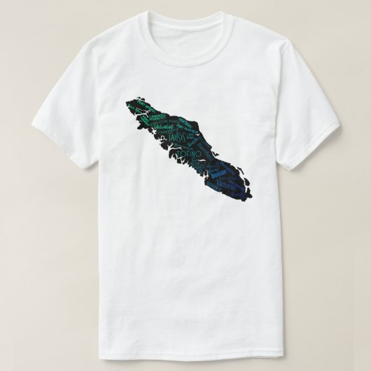 バンクーバーアイランドウエストコーストデザイン Tシャツ (デザイン正面)