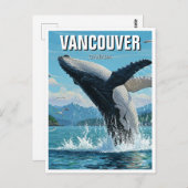 バンクーバーアイランドハンバックホエールブリーチングトラベル ポストカード (正面/裏面)