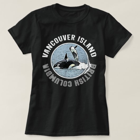 バンクーバーアイランドBCカナダOrca Wheres Adventure K Tシャツ (デザイン正面)