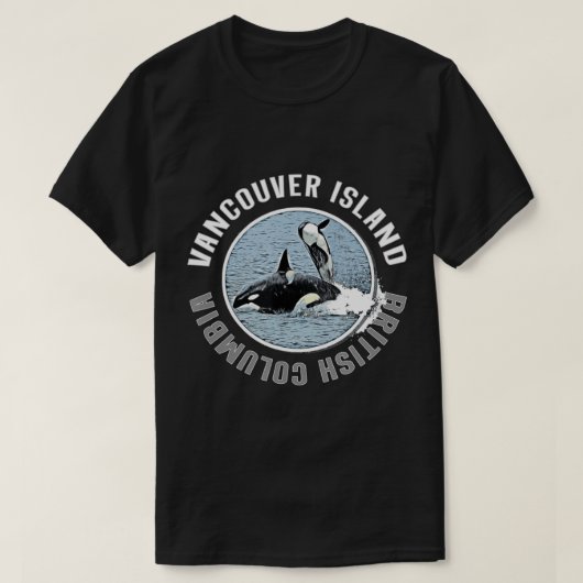 バンクーバーアイランドBCカナダOrca Wheres Adventure K Tシャツ (デザイン正面)