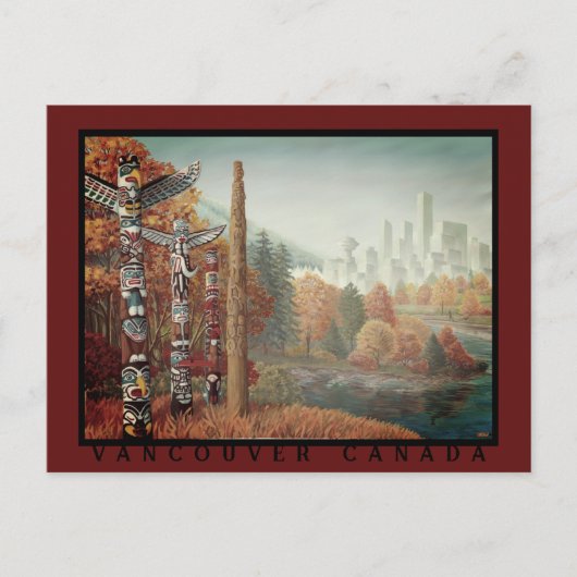 バンクーバーアートポストカードバンクーバートーテムポールカード ポストカード (正面)
