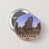 バンクーバーカナダお土産ボタンガスタウンアートギフト 缶バッジ (正面&裏面)
