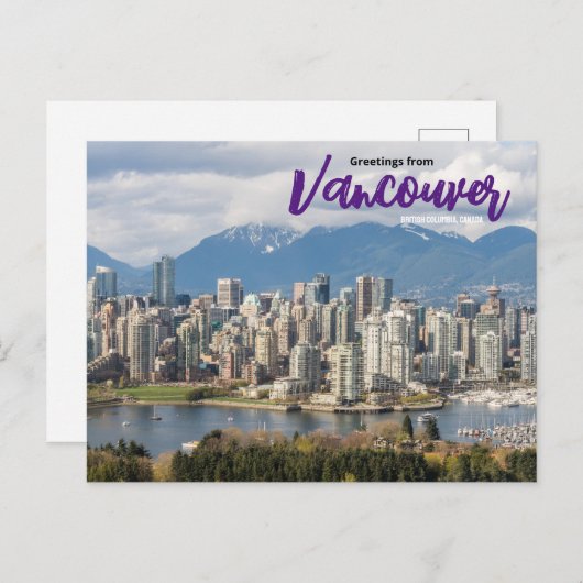 バンクーバーカナダのはがきからの挨拶 ポストカード (正面/裏面)