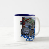 バンクーバーカナダのコーヒーカップマグ及びガラス ツートーンマグカップ (正面右)