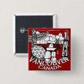 バンクーバーカナダの記念品はGastownの芸術のギフトにボタンをかけます 缶バッジ (正面&裏面)