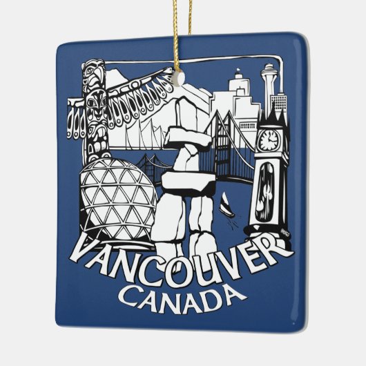 バンクーバーカナダオーナメントパーソナライズされた土産 セラミックオーナメント (左)