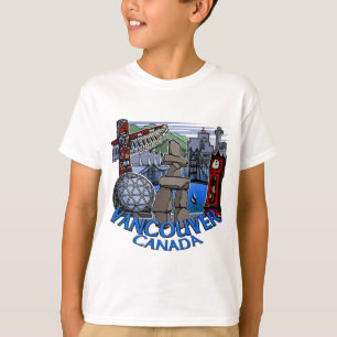 バンクーバーカナダキッドのTシャツInukshukアートティー Tシャツ