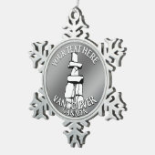 バンクーバーカナダクリスマスオーナメント パーソナライズされた スノーフレークピューターオーナメント (右)