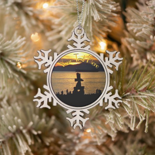 バンクーバーカナダクリスマスオーナメント パーソナライズされた スノーフレークピューターオーナメント (ツリー)