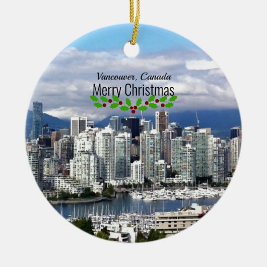 バンクーバーカナダクリスマス セラミックオーナメント (正面)