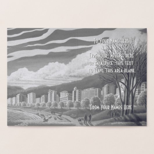 バンクーバーカナダグリーティングカーカスタムド銀 箔カード (内部)