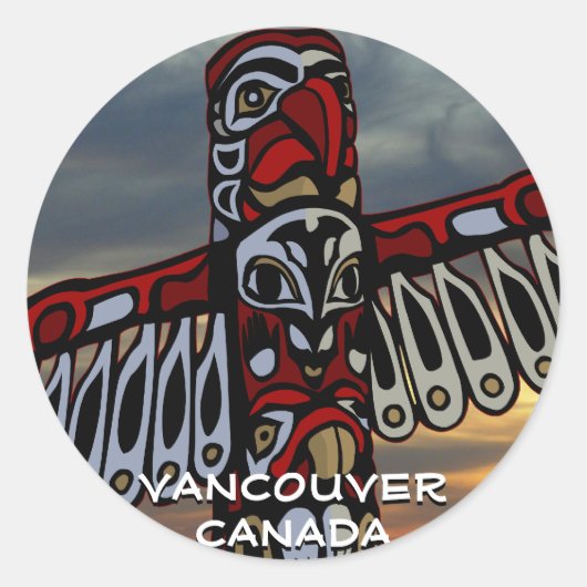 バンクーバーカナダスティッカーバンクーバーランドマークタムアート ラウンドシール (正面)