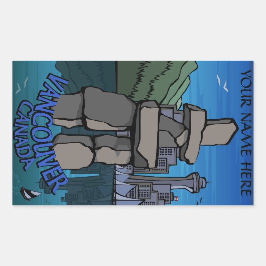 バンクーバーカナダステッカーカスタムバンクーバーステッカー 長方形シール (正面)