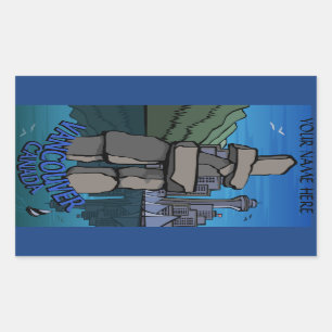 バンクーバーカナダステッカーカスタムバンクーバーステッカー 長方形シール