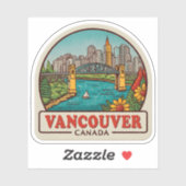 バンクーバーカナダトラベルアートヴィンテージ シール (シート)