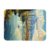 バンクーバーカナダトラベルアートヴィンテージ マグネット (横)