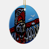 バンクーバーカナダトーテムポールオーナメントお土産 セラミックオーナメント (右)