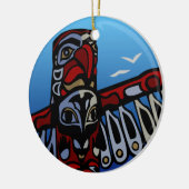 バンクーバーカナダトーテムポールオーナメントお土産 セラミックオーナメント (左)