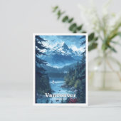 バンクーバーカナダヴィンテージアートトラベルイラストレーション ポストカード (スタンド正面)