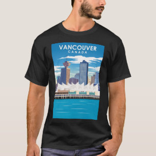 バンクーバーカナダヴィンテージミニマル旅行ポスター Tシャツ
