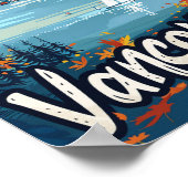 バンクーバーカナダヴィンテージレトロ旅行イラストレーション ポスター (角)