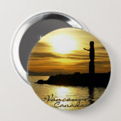 バンクーバーカナダ土産ボタントーテムポールアート 缶バッジ (正面&裏面)