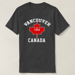 バンクーバーカナダ米国東部標準時刻。 1886愛国心が強いTシャツ Tシャツ