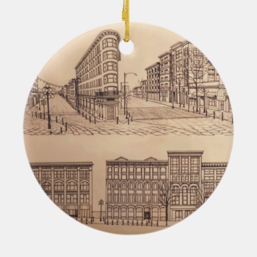 バンクーバーカナダGastownのオーナメントの記念品 セラミックオーナメント (裏面)