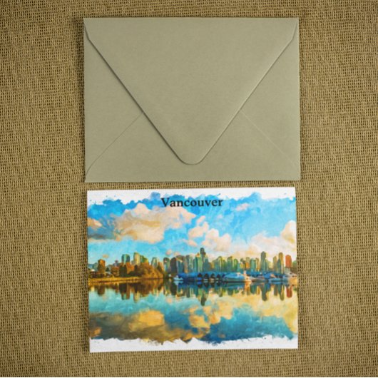 バンクーバーカラフルカナダパノラマビュー ポストカード
