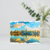 バンクーバーカラフルカナダパノラマビュー ポストカード (スタンド正面)