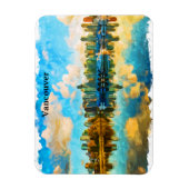 バンクーバーカラフルカナダパノラマビュー マグネット (縦)