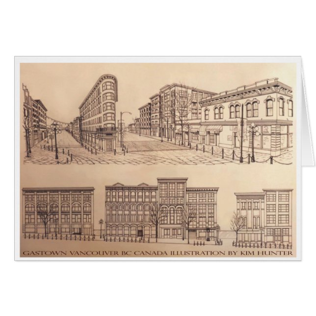 バンクーバーカードおみやげカードガストーンアートカード (正面横)