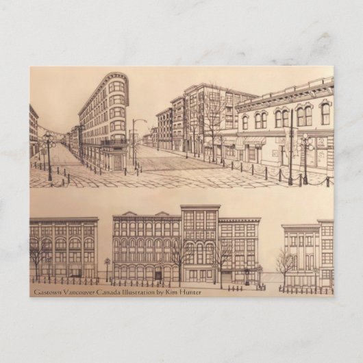 バンクーバーカードガスタウン美術品はがき ポストカード (正面)