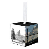 バンクーバークリスマスオーナメントパーソナライズされた土産 キューブオーナメント (正面アングル)