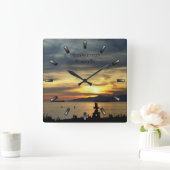 バンクーバークロックバンクパーソナライズされたーバーウォールクロック スクエア壁時計 (ホーム)